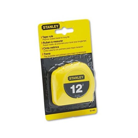 Ors Nasco StanleyBos, Power Return Tape Measure W/belt Clip, 1/2in X 12ft, Yellow 30485